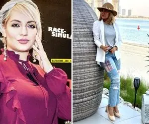 مهناز افشار با یه طاقه پارچه قرمز کل هیکلشو پوشوند؛ ژست های پابرهنه ای چی میگه این وسط!