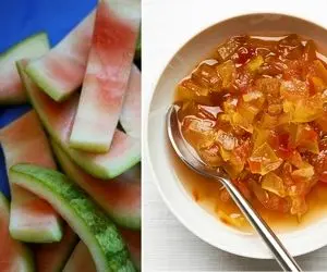 طرز تهیه مربای پوست هندونه / با حداقل هزینه یه مربای عالی و خوشمزه درست کن