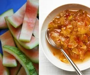 طرز تهیه مربای پوست هندونه / با حداقل هزینه یه مربای عالی و خوشمزه درست کن