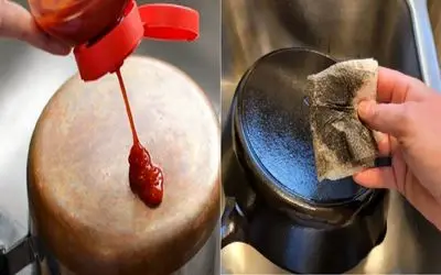 ترفندهای طلایی برای برق انداختن قابلمه/معجزه‌ گرهای خانگی که قابلمه‌ ها را نو می‌ کنند