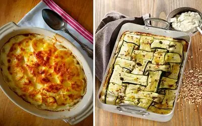 طرز تهیه گراتن سیب زمینی و کدو سبز / طعم عالی از یک غذای فرانسوی رو از دست ندید