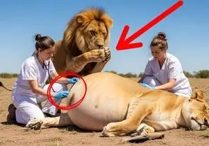 حیات وحش مصنوعی؛ التماس شیر نر به کادر درمان برای زایمان ماده شیر حامله