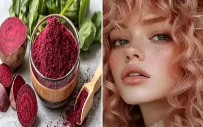 رنگ کردن موها با مواد طبیعی بدون آسیب و وز شدن؛ با چغندر شرابی مایل به صورتی بساز توپ