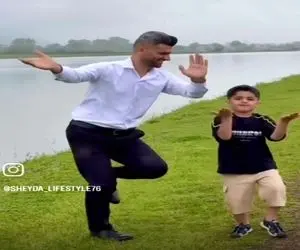 آواز محلی؛ پدر و پسر با آهنگ جمیله جوری آذری رقصیدن مثال غزال تیز پا سرعت و مهارت 20