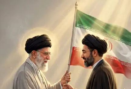 دستخط رهبری شهید به زبان عربی برای پسرش؛ به نور چشم عزیزم مجتبی حسینی