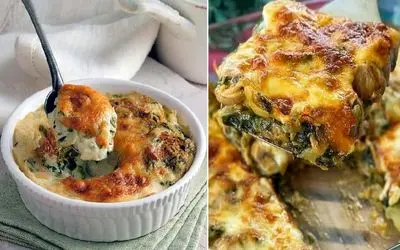 طرز تهیه گراتن اسفناج و مرغ با فر و بدون فر / یه غذای فوق العاده لذیذ و خوشمزه