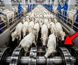 فرآوری گاو؛ برزیلی ها گاو تو کارخونه میچلونن سود گوشت و چرمش بزنه بیرون