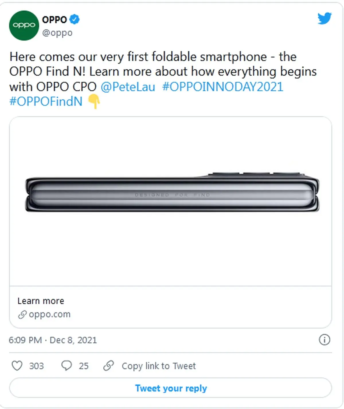 Oppo-Find N-Tweet