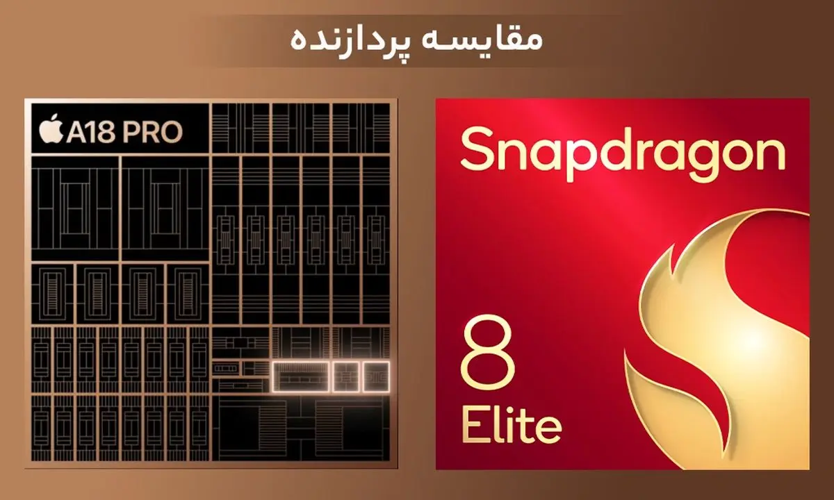 تصویر نمایش مشخصات پردازنده_های A18 Pro در آیفون 16 پرومکس و Snapdragon 8 Gen 4 در گلکسی S25 Ultra. - تصویر 2