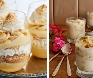 طرز تهیه دسر یخچالی خوشمزه / خیلی ساده و سریع پودینگ موز درست کن