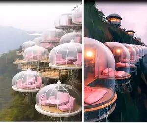 خانه‌های رویایی؛ اگه فوبیا نداری میتونی تو این خونه های شیشه ای وسط آسمون حالشو ببری