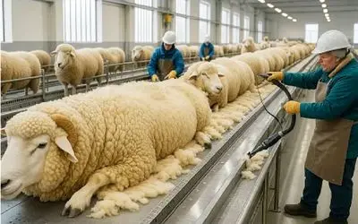 فرآوری گوسفند؛ شکم‌ دری صنعتی بره‌ های ناز برای پشم و گوشتی که طلا میشه