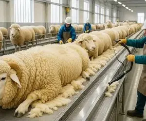 فرآوری گوسفند؛ شکم‌ دری صنعتی بره‌ های ناز برای پشم و گوشتی که طلا میشه