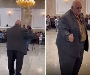 آواز شاد؛ پیرمرد سوپر درشت اندام چه اسلوموشن با آهنگ بابا کرم میرقصه ایولا داره