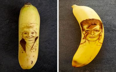 تصاویری حیرت انگیز از نقاشی روی پوست موز!