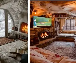 خانه رویایی؛ فکر کن وسط برف و کولاک تو خونه گرم و نرمت بشینی یه چای دبش بخوری