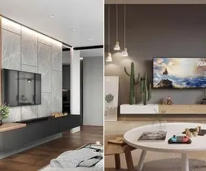 دکور مدرن دیوار پشت تلویزیون / ساده نگهش داری باخت دادی وقتی اینجوری لاکچری و آس میشه