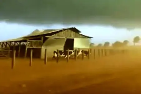 معماری طبیعت؛ یه طوفان به راه افتاده که گاوهای طویله رو بلند میکنه
