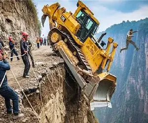 ابزارآلات غول پیکر؛ اپراتور بیل مکانیکی رفت جایی که نباید تقاصشو داد