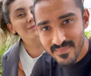 عکس عاشقانه اما کمی منشوری از رضا قوچان نژاد و همسرش!