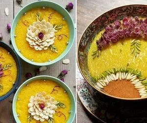 (ویدئو) تزئین آسون شله زرد بدون شابلون؛ یه عالمه ایده شیک و خلاقانه واسه سفره افطار