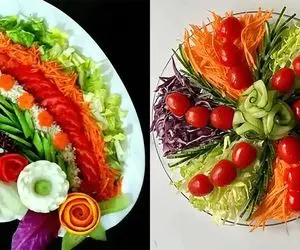 ایده های خلاقانه؛ 4 مدل تزئین شیک و ساده سالاد