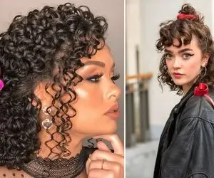 مدل های بستن موی فرفری زنانه؛ آسون شدن سختیه پیچ و تاب فر با انواع ایده دیزاین مو