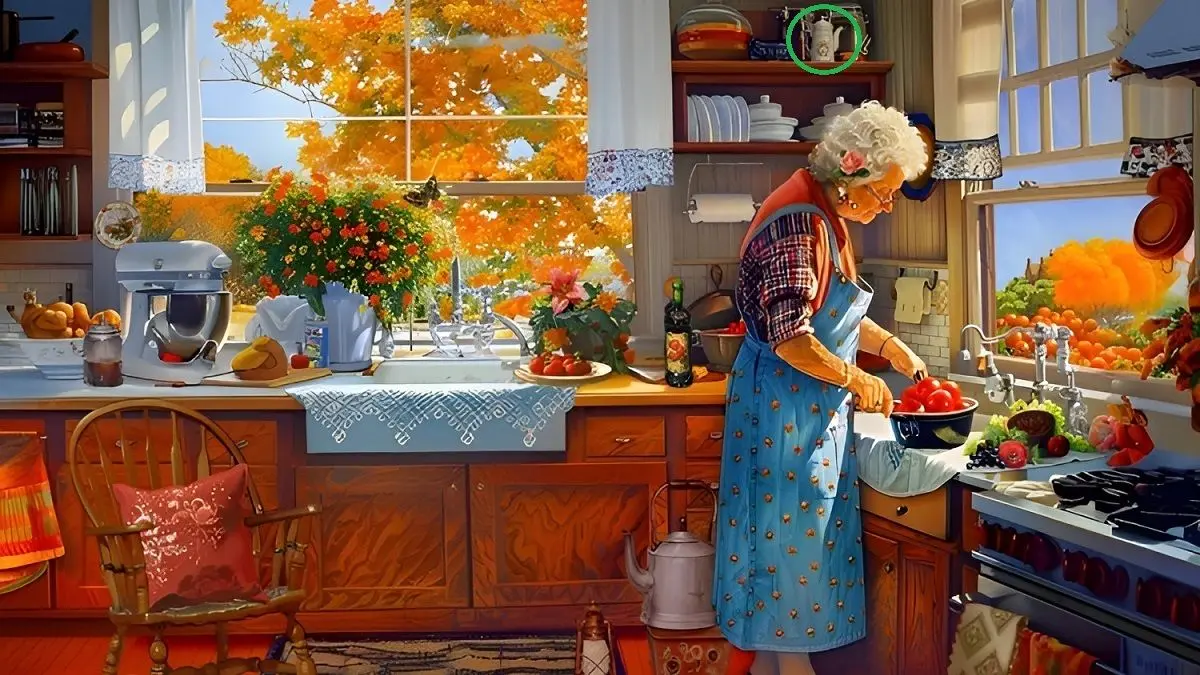 پاسخ-تست-بینایی-یافتن-قوری-چای-در-آشپزخانه
