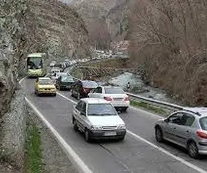 ترافیک سنگین در جاده چالوس