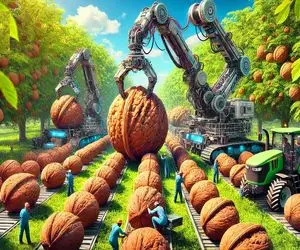 کشاورزی نوین؛ با حرص کردن هوشمند درخت و تغییر کود میلیاردها تن گردو درشت رشد کرد