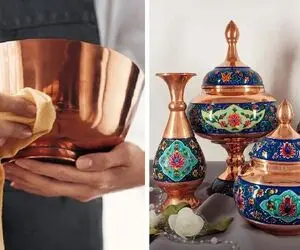 روش های برگشت رنگ ظروف مسی / فداکاری و سیاهی مس برای خوشمزگی و لعاب بیشتر غذا