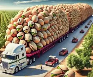 کشاورزی نوین؛ با دستگاه های مخصوص پسته های باغ 1000 هکتاری رو تو 60 ثانیه میچینه