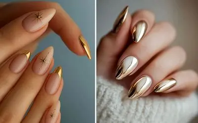 طراحی لاک برای دختران شیک و عروس 1404؛ ایده های طلایی مناسب ناخن بادومی و انگشت کشیده