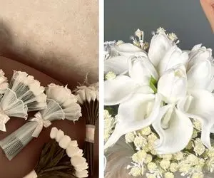 دسته گل شیپوری عروس با معنی گل‌ها/ ترندی شگفت‌انگیز و نو برای عروس خانومای خاص پسند