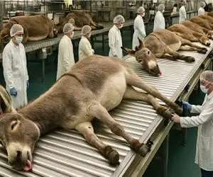 فرآوری الاغ؛ سفر بی بازگشت خر محتضر در دل مزارع صنعتی برای بهره برداری اعضاش