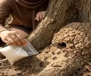 معماری طبیعت؛ برای مورچه ها شکر ریختن بخورن ولی اونا چیدنشون کنار هم نام الله شد