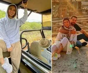 سافاری دیدنی زنِ بهرام رادان تو ناااف آفریقا؛ خانوم چه سوسکی فیس آقاشو نشون داد!