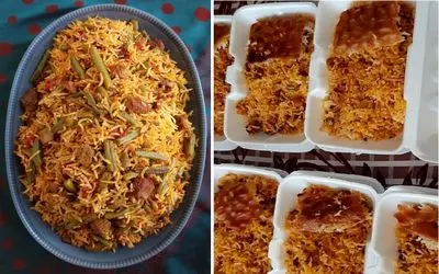 طرز تهیه لوبیا پلو نذری برای 50 و 100 نفر / اندازه دقیق ادویه ها + فوت و فن پخت
