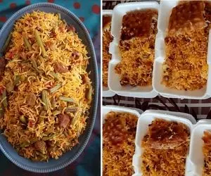 طرز تهیه لوبیا پلو نذری برای 50 و 100 نفر / اندازه دقیق ادویه ها + فوت و فن پخت