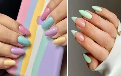 انواع و اقسام مدل لاک ژلیش پاستلی / آخرین ترمیم تابستان با شادترین رنگ های خدا