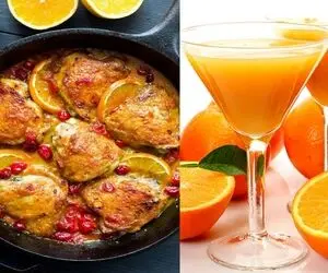 طرز تهیه مرغ پرتقالی مجلسی / اینو بپزی مادرشوهر هر جا بشینه از دستپختت تعریف میکنه