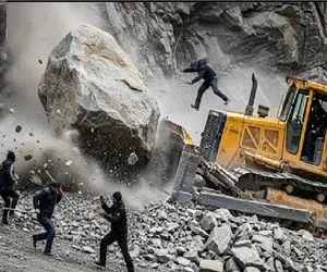 جا به جاییی جانکاه؛ اپراتور بیل مکانیکی احمق با باری که حد و اندازش نیست فاجعه آفرید
