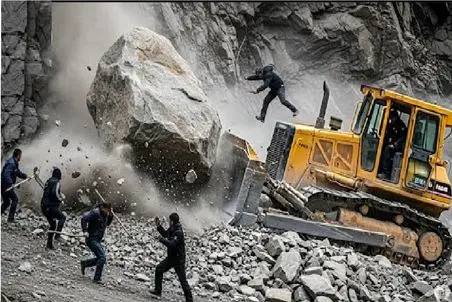 جا به جاییی جانکاه؛ اپراتور بیل مکانیکی احمق با باری که حد و اندازش نیست فاجعه آفرید