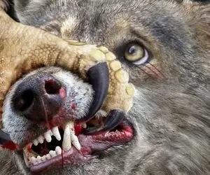 از جذابیت های حیات وحش؛ عقاب سنگدل با پنجولاش دمار از روزگار گرگ درآورد