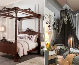 تختی که پس از انقراض با ظاهری جدید مد شد / روش چیدمان تخت سایبان دار در اتاق 