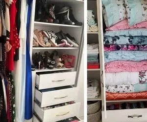 چیدمان و نظم دهی کمد دیواری برای لباس و لحاف تشک / ایده های جذاب برای خونه های ایرانی