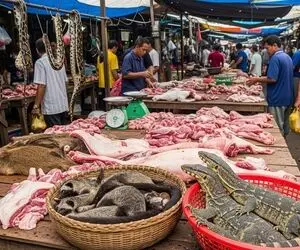 مستند حیات وحش؛ بازار روز گوشت که سوسمار و مار می فروشه