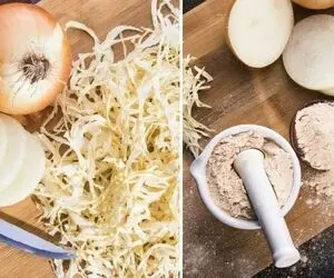 طرز تهیه پودر پیاز خانگی به چند روش + نکاتی برای حفظ رنگ و طعم پیاز