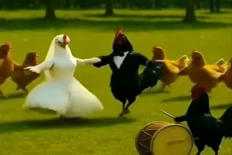 آواز شاد؛ رقص مرغا تو عروسی مرغ و خروس دیده بودین؟ ته خندس این عروسی مرغی