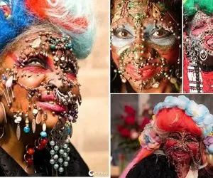 (عکس) راز باورنکردنی ملکه پیرسینگ دنیااا؛ کل هیکل این خانوم کلی شیء زینتیه!